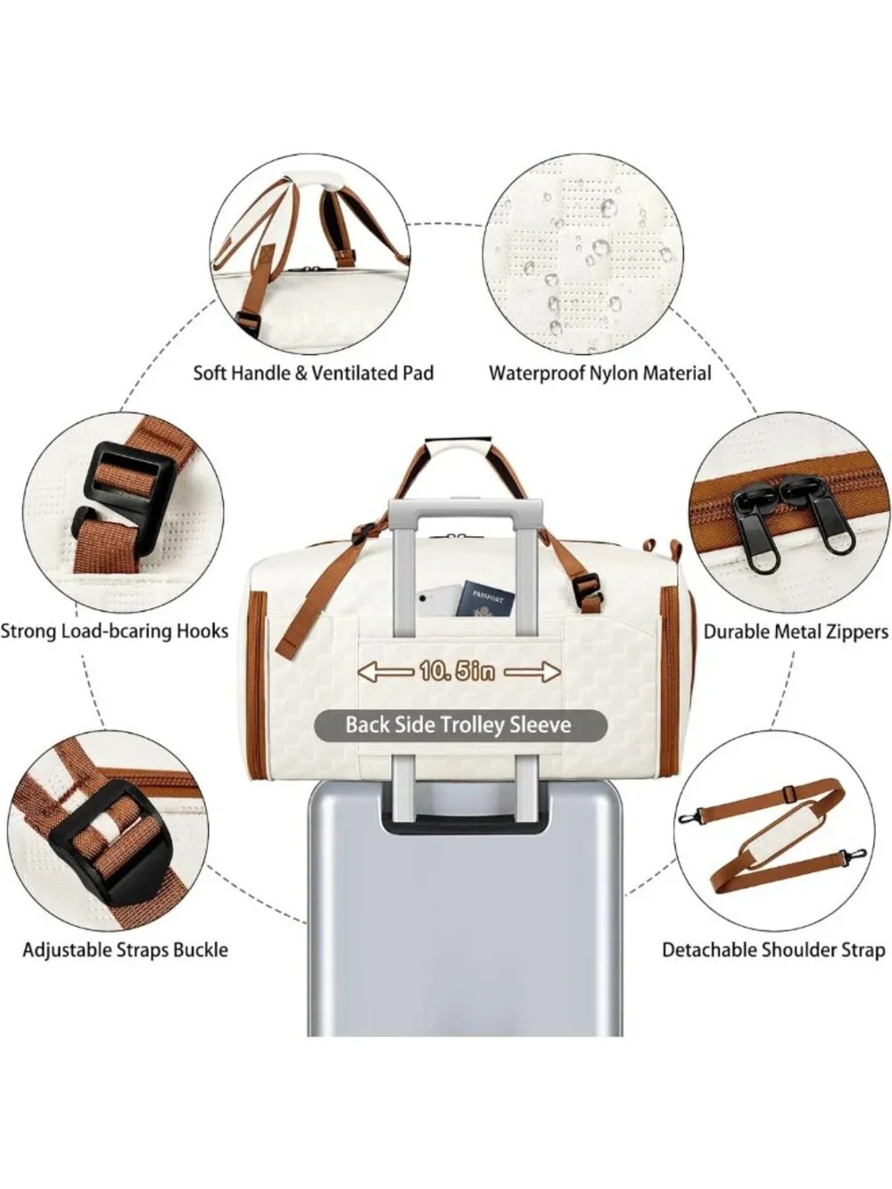 Versatile Travel Garment Bag Set - 4-in-1 Duffle with Backpack Straps & Shoe